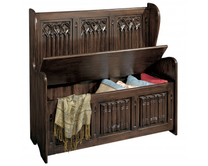 Toscano - Kylemore Abbey Gothic Bench in Walnut, Mahogany