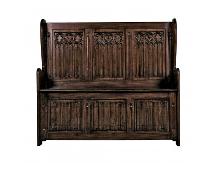 Toscano - Kylemore Abbey Gothic Bench in Walnut, Mahogany