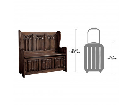 Toscano - Kylemore Abbey Gothic Bench in Walnut, Mahogany