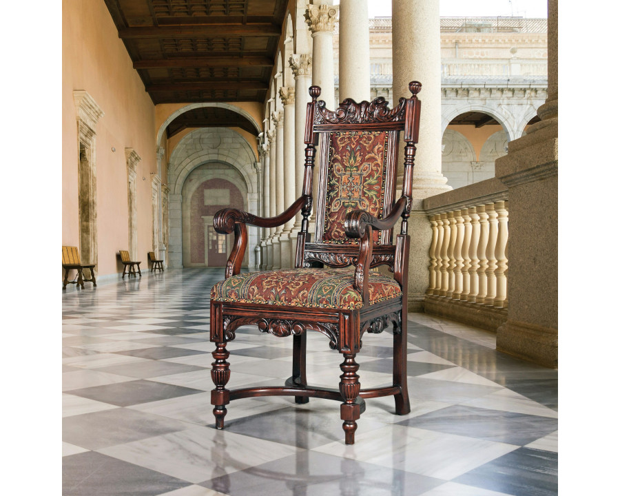 Toscano - Grand Classic Edwardian Dining Armchair in Walnut, Mahogany