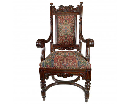 Toscano - Grand Classic Edwardian Dining Armchair in Walnut, Mahogany