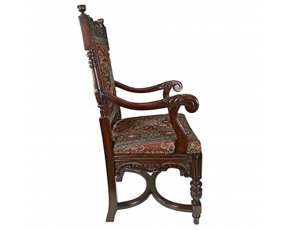 Toscano - Grand Classic Edwardian Dining Armchair in Walnut, Mahogany