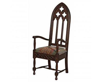 Toscano™ Viollet-le-Duc Cathedral Armchair - Mahogany