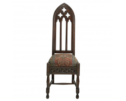 Toscano™ Viollet-le-Duc Gothic Cathedral Side Chair - Mahogany