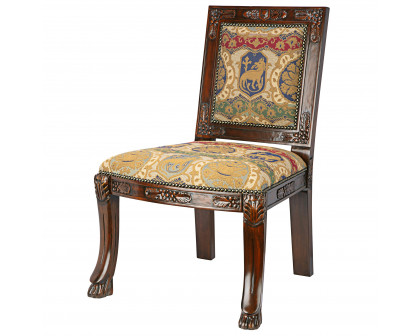 Toscano - Beardsley Heraldic Lion Side Chair in Mahogany