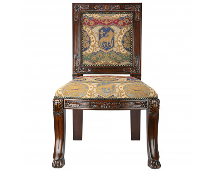 Toscano - Beardsley Heraldic Lion Side Chair in Mahogany