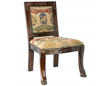 Toscano - Beardsley Heraldic Lion Side Chair in Mahogany