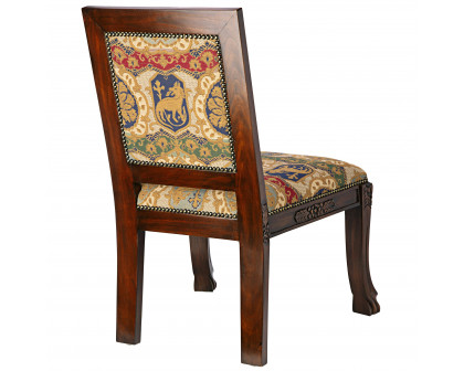 Toscano - Beardsley Heraldic Lion Side Chair in Mahogany