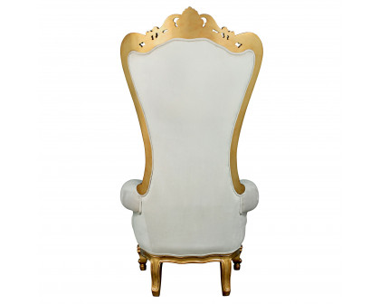 Toscano - Contessa Stylish Baroque Throne Chair in Ivory, Velvet