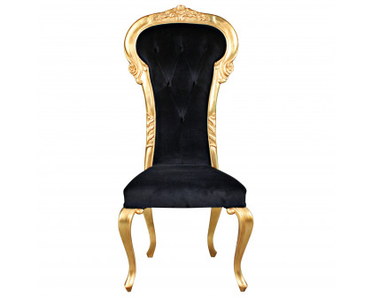 Toscano - Delacroix Gilded Side Chair in Ebony, Velvet/Mahogany