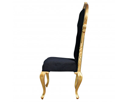 Toscano - Delacroix Gilded Side Chair in Ebony, Velvet/Mahogany