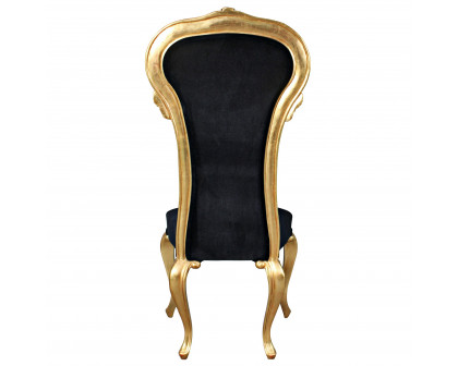 Toscano - Delacroix Gilded Side Chair in Ebony, Velvet/Mahogany