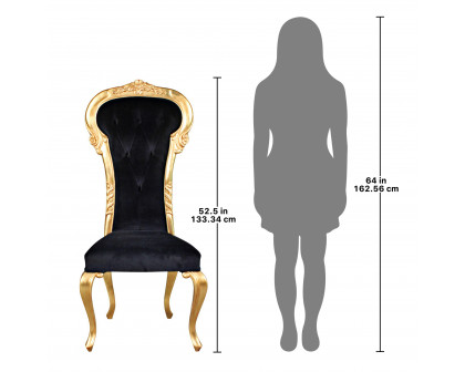 Toscano - Delacroix Gilded Side Chair in Ebony, Velvet/Mahogany