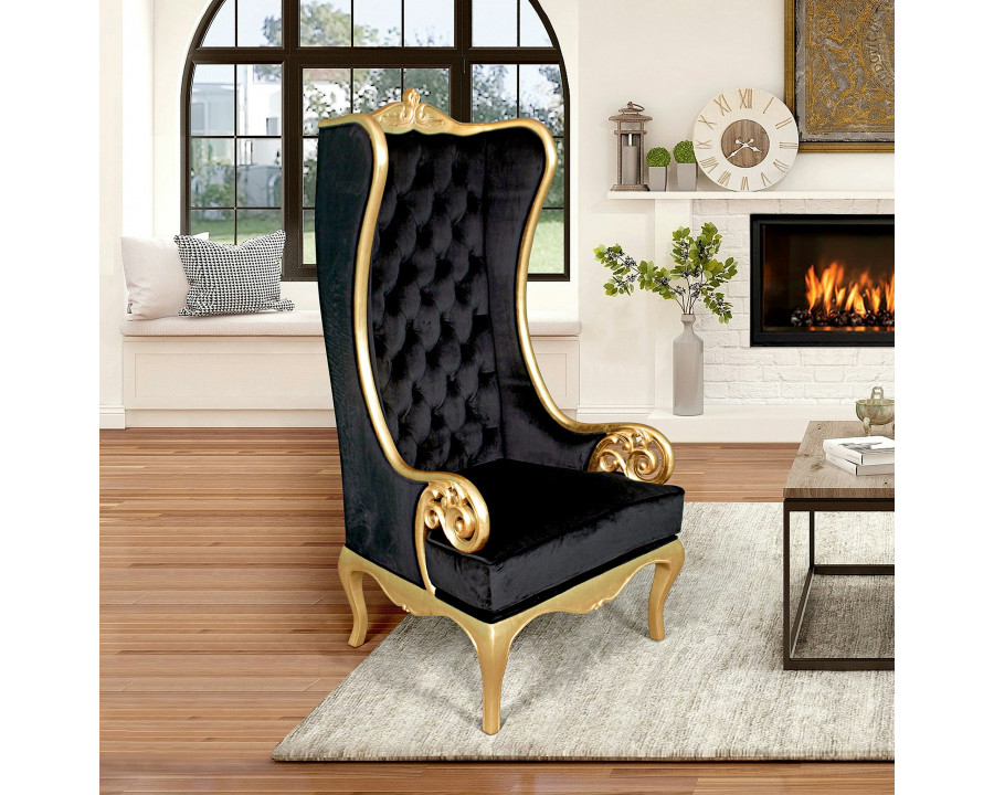 Toscano - Contemporary Palazzo Ducale Throne Chair in Ebony, Velvet