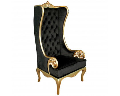 Toscano - Contemporary Palazzo Ducale Throne Chair in Ebony, Velvet