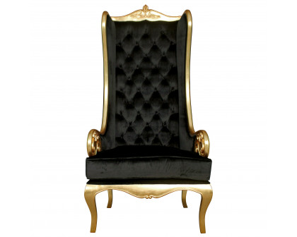 Toscano - Contemporary Palazzo Ducale Throne Chair in Ebony, Velvet