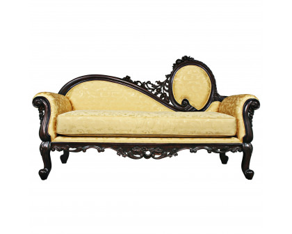 Toscano - Rossetti Victorian Salon Sofa Couch in Yellow, Fabric