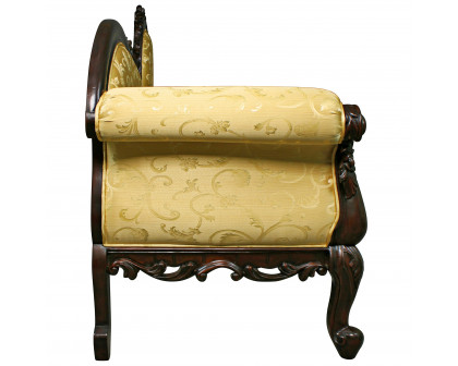 Toscano - Rossetti Victorian Salon Sofa Couch in Yellow, Fabric