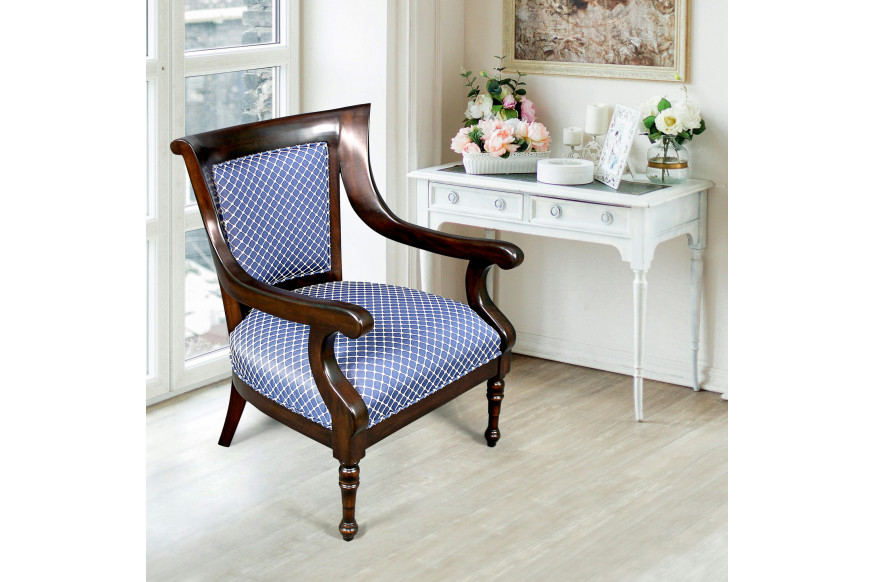 Toscano™ Holdsworth House Library Armchair - Fabric/Mahogany