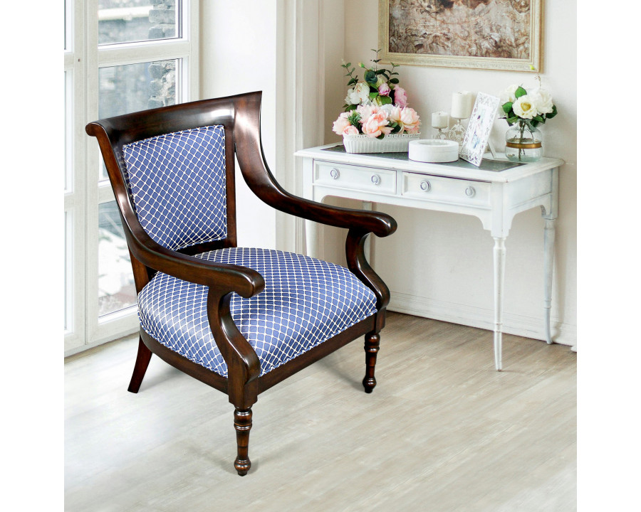 Toscano - Holdsworth House Library Armchair in Fabric/Mahogany