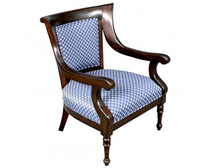 Toscano™ Holdsworth House Library Armchair - Fabric/Mahogany