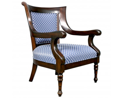 Toscano™ Holdsworth House Library Armchair - Fabric/Mahogany