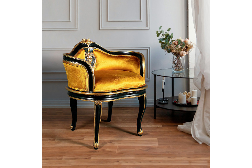 Toscano™ Royal Soubrette Chair - Gold, Velvet