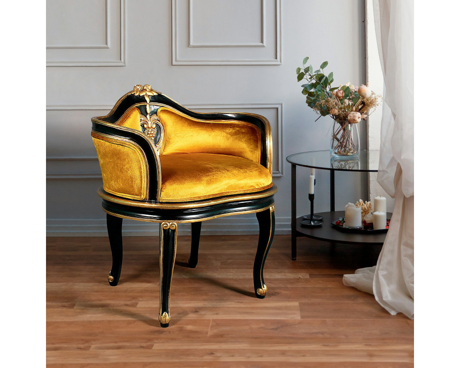 Toscano - Royal Soubrette Chair in Gold, Velvet