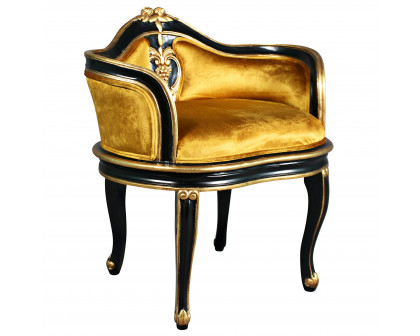 Toscano™ Royal Soubrette Chair - Gold, Velvet