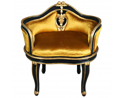 Toscano™ Royal Soubrette Chair - Gold, Velvet