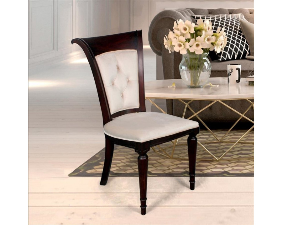 Toscano - Bacall Waterfall Curved Back Dining Chair in Walnut, Mahogany