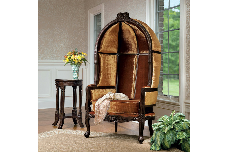 Toscano™ Victorian-Style Lady Alcott Balloon Chair - Walnut, Mahogany