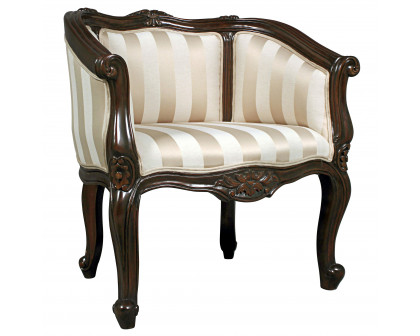 Toscano - The Marguerite Chair in Beige, Fabric/Mahogany