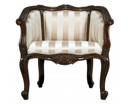 Toscano - The Marguerite Chair in Beige, Fabric/Mahogany