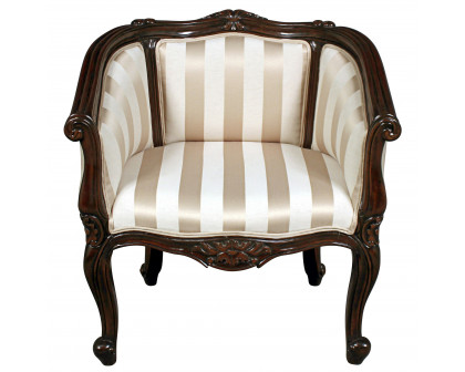 Toscano - The Marguerite Chair in Beige, Fabric/Mahogany