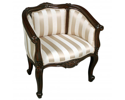 Toscano - The Marguerite Chair in Beige, Fabric/Mahogany