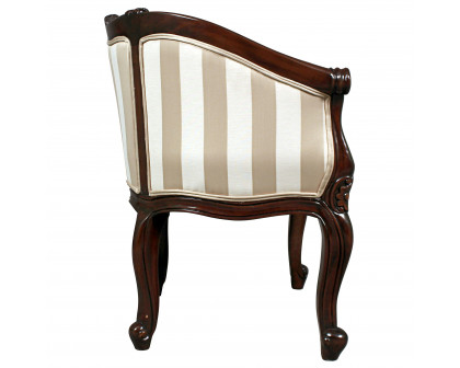 Toscano - The Marguerite Chair in Beige, Fabric/Mahogany