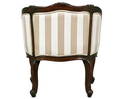 Toscano - The Marguerite Chair in Beige, Fabric/Mahogany