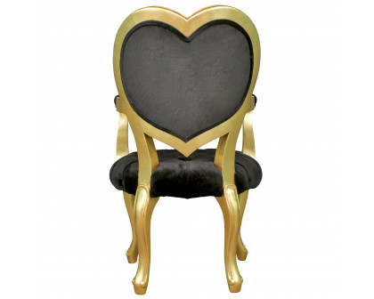 Toscano™ Sweetheart Victorian-Style Armchair - Gold/Black, Mahogany/Velvet