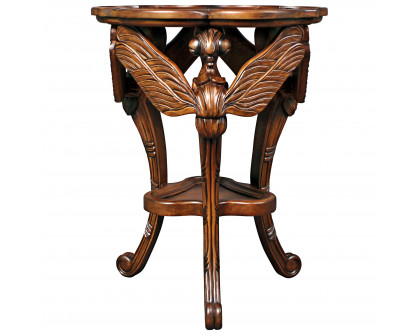 Toscano - Art Nouveau Galle Dragonfly Occasional Table in Cherry, Mahogany