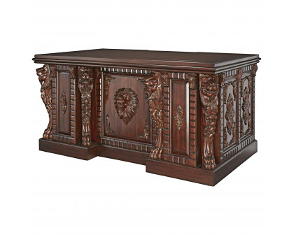 Toscano - Lord Raffles Lion Executive Desk in Walnut, Mahogany