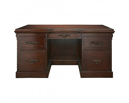 Toscano - Lord Raffles Lion Executive Desk in Walnut, Mahogany