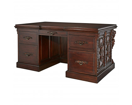 Toscano - Lord Raffles Lion Executive Desk in Walnut, Mahogany