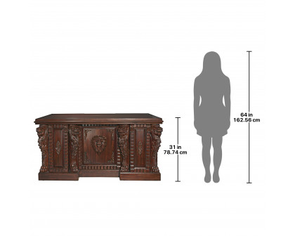 Toscano - Lord Raffles Lion Executive Desk in Walnut, Mahogany