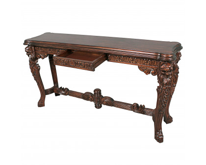 Toscano - Lord Raffles Grand Hall Lion Leg Console in Walnut, Mahogany