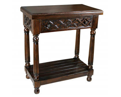 Toscano - Calcot Manor Medieval Console Table in Walnut, Mahogany