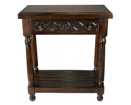 Toscano - Calcot Manor Medieval Console Table in Walnut, Mahogany