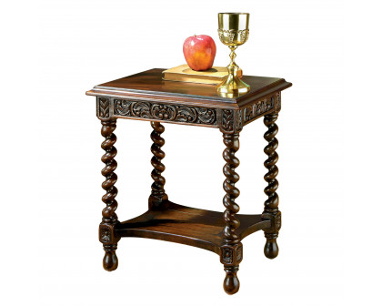 Toscano - Camberwell Manor Medieval Petite Side Table in Mahogany