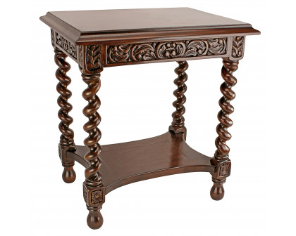 Toscano - Camberwell Manor Medieval Petite Side Table in Mahogany