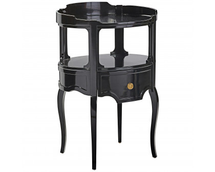 Toscano - Adoree French Occasional Side Table in Black, Mahogany